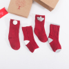 【礼盒装】JEENH 秋冬婴儿红色袜子 男女儿童新年袜宝宝松口厚毛线福袜