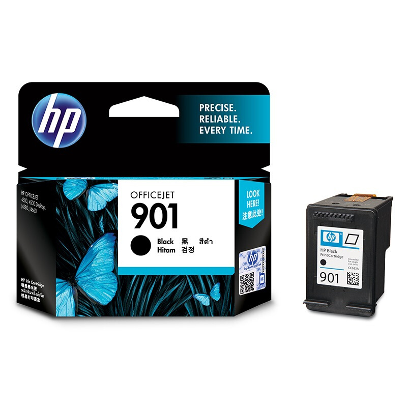 惠普(HP)E5Y52AA 901 黑色墨盒双支装(适用Officejet 4500 J4580 J4660)