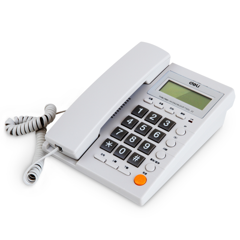 得力(deli)785来电显示免提通话座机 可接分机办公家用电话 有绳固定电话 清晰大按键