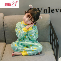 儿童连体睡衣款女童家居服韩版睡袋护肚空调服女宝宝爬服 费琳