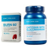美国进口 健安喜(GNC) 减肥组合 海洋甲壳素壳聚糖120粒+burn 60瓜拉纳60粒2盒装瘦身脂肪燃烧组合