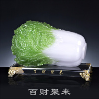 新款特价招财白菜工艺品新家电视柜摆件精菜树脂仿玉工艺品百财