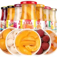 荔枝罐头水果黄桃枇杷橘子罐头混合一整箱批发食品