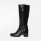 STACCATO/思加图冬季专柜同款黑色牛皮/羊皮女长靴9SF13DG6