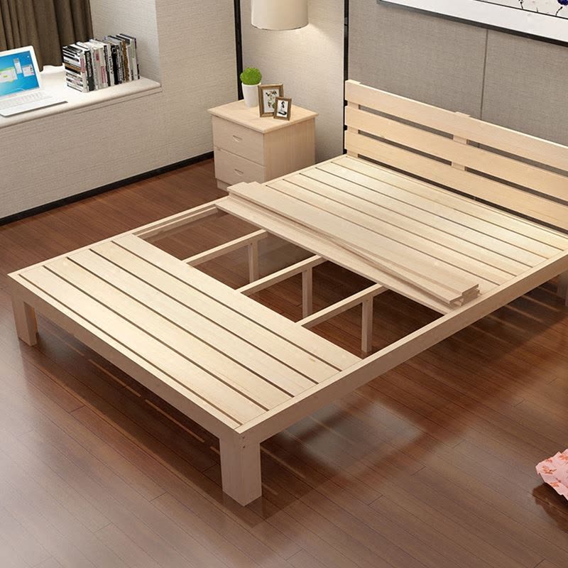 艾帛利(AIBOULLY) 床 实木床 松木床 榻榻米床 单人床双人床简约现代木质床1.2米1.5米1.8m出租屋床图片