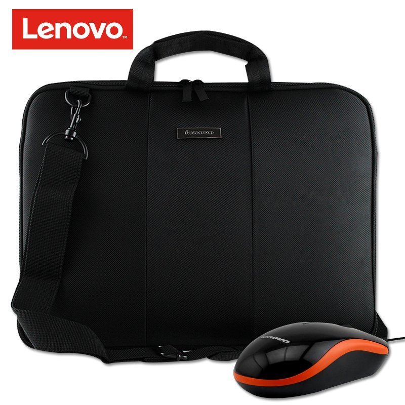 联想（Lenovo）14英寸笔记本单肩包鼠标套装T2140 笔记本电脑包办公男士手提包 通用电脑包
