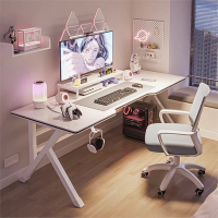 台式电脑桌阿斯卡利(ASCARI)白色电竞桌椅套装卧室女生家用中学生书桌主播简易桌子