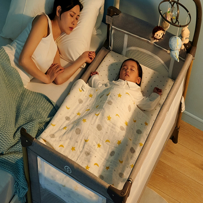 阿斯卡利(ASCARI)婴儿床可折叠拼接大床便携式床移动多功能移动式宝宝床