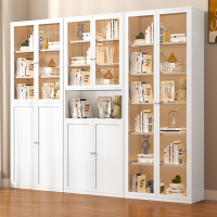 阿斯卡利(ASCARI)奶油风铁艺书柜开放式书架客厅书房展示柜落地书柜储物柜组合柜子
