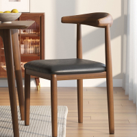 阿斯卡利(ASCARI)餐椅铁艺牛角椅餐厅餐桌椅子家用现代简约仿木客厅书桌凳子靠背