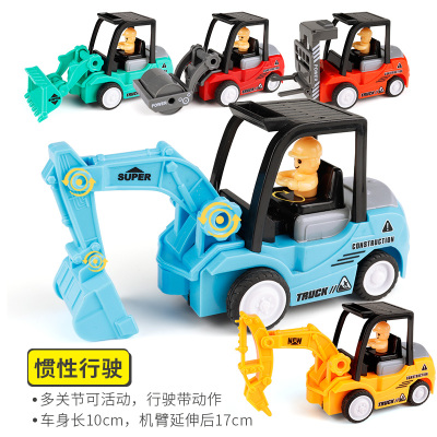 铲车玩具叉车压路车模型仿真挖掘机工程车套装惯性儿童玩具车