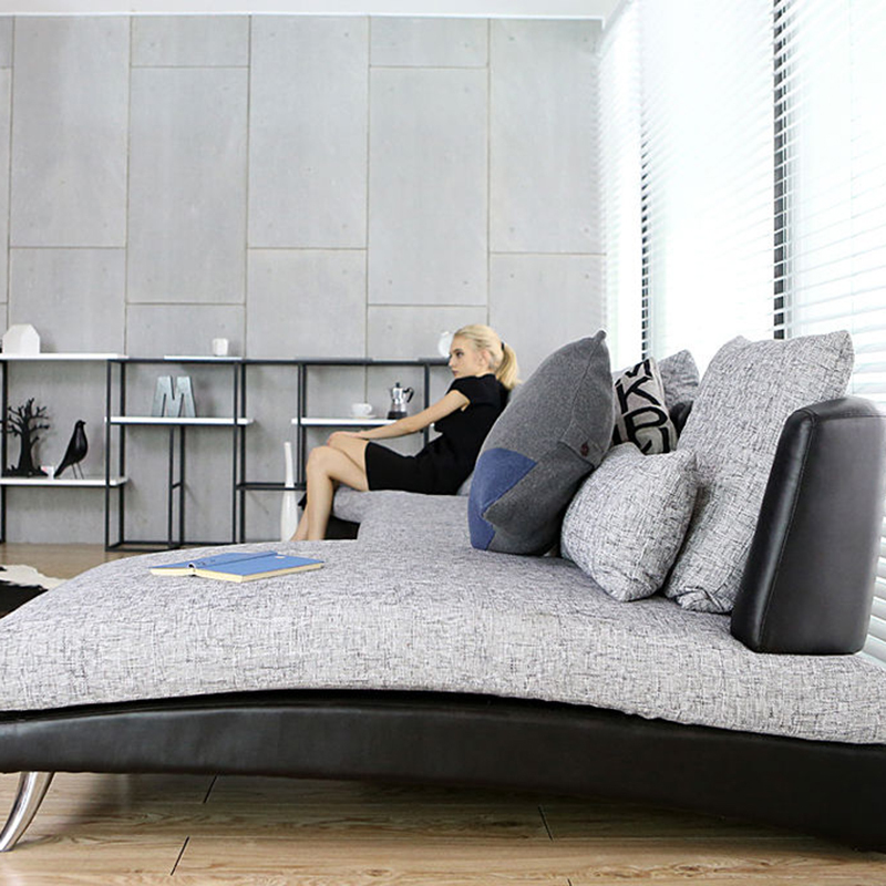 适图 北欧布艺沙发组合客厅简约现代大小户型组合沙发 皮布沙发 懒人沙发组装家具