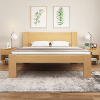 加厚 木床阿斯卡利1.5一米五现代简约高脚松木主卧大床1.8×2.0卧室床