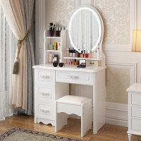 欧式梳妆台带灯小户型卧室化妆柜现代简约网红经济型收纳柜一体