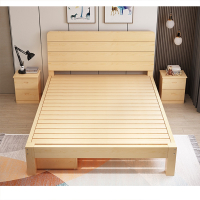 木床古达1.5米松木双人经济型现代简约1.8m出租房简易单人床1.2床架