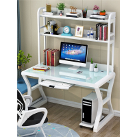 简易电脑台式桌古达写字桌家用卧室书桌书架组合一体桌简约学生学习桌