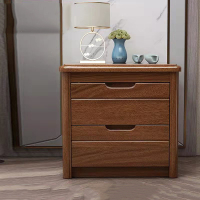 古达胡桃木 木床头现代中式柜小型卧室储物床边收纳柜