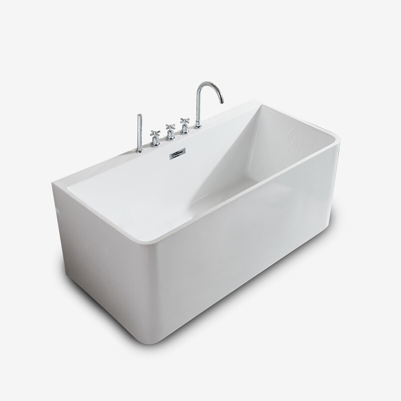 一体式浴缸小户型无缝节水落地个性澡池排水器靠枕环保厕所独立式 &asymp1.3m 嵌入式