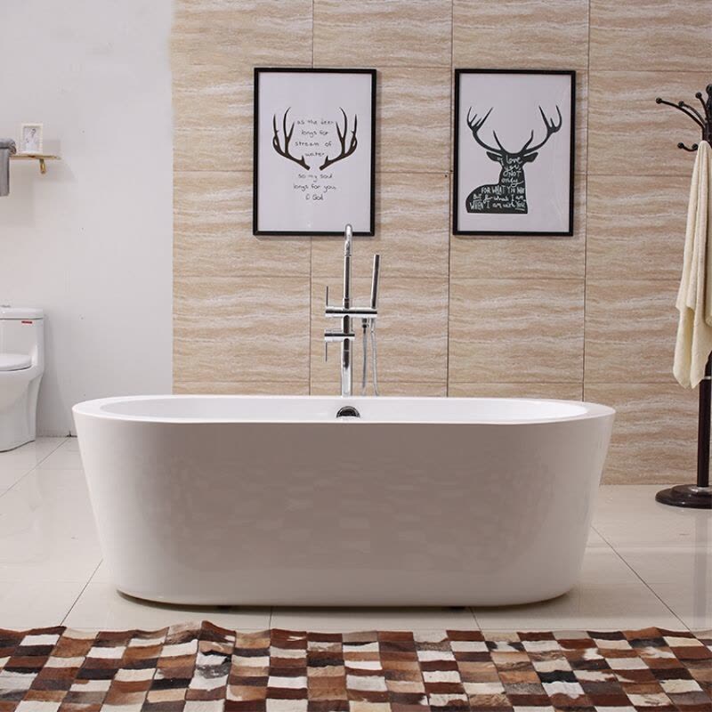 现代古典家用浴缸独立式亚克力浴缸1.3米-1.8米都市诱惑图片