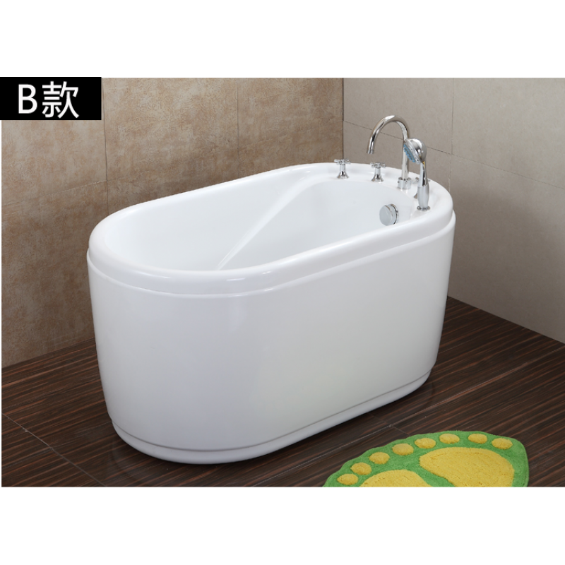 坐泡式亚克力独立式贵妃浴缸1.2-1.3-1.4-1.5小户型 &asymp1.2m 带座空缸枕头下水器