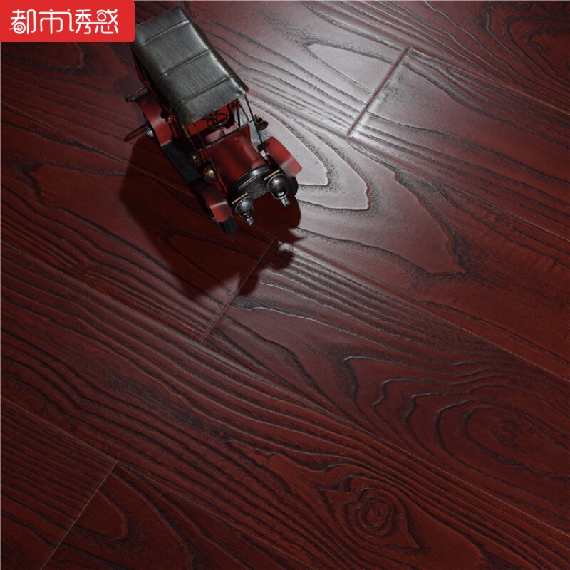 家用欧式仿古木地板防水浮雕面复古强化复合地板12mm厂家直销真木纹T011㎡都市诱惑