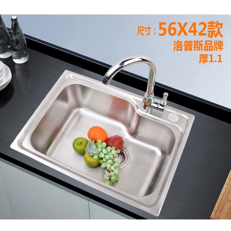 加厚304不锈钢水槽单槽拉丝大小水槽厨房洗菜盆洗碗池洗手盆都市诱惑图片