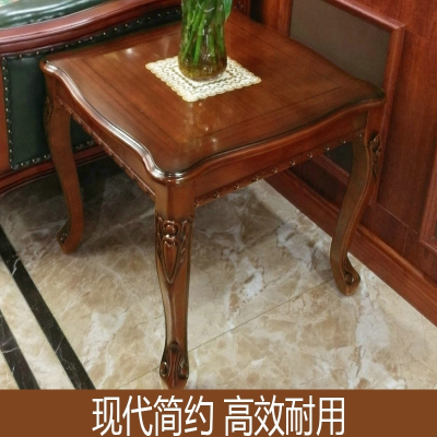 美式沙发侧边几角几小茶几简欧客厅古达*方桌子木质家用正方形角位