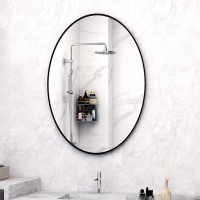 浴室镜椭圆壁挂免打孔高清古达简约卫生间贴墙自粘镜子家用卧室化妆镜