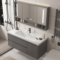 古达浴室柜组合现代简约一体陶瓷一体式洗脸盆套装卫生间北欧洗漱台