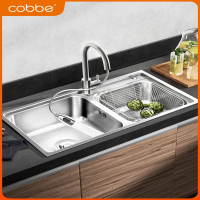 卡贝(cobbe)水槽双槽厨房洗菜盆家用洗菜池加厚水池洗碗槽套餐