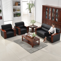 办公沙发简约现代小型接待室会客区三人位办公室沙发茶几组合商务