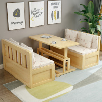 尋木匠实木沙发床可折叠客厅多功能推拉两用小户型1.2双人床带书桌