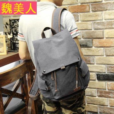香港潮牌韩版背包休闲双肩包男时尚帆布男包旅行包潮流书包电脑包
