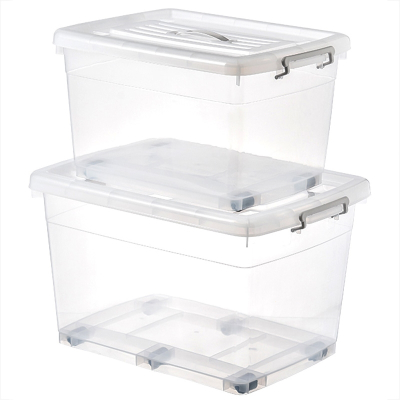 阿斯卡利透明收纳箱塑料特大号衣服整理箱清仓收纳柜子储物箱盒全透明盒子