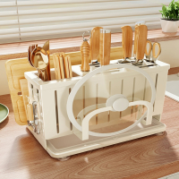 古达厨房刀架筷子笼置物架家用多功能台面砧板架放菜板刀具一体收纳架