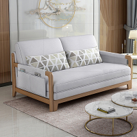 时光旧巷北欧 沙发床可折叠客厅小户型双人多功能白蜡木坐卧两用沙发床