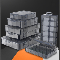 科麦斯(KEMAISI)透明塑料长方形零件盒电子元件多功能小格子工具箱螺丝盒子收纳盒