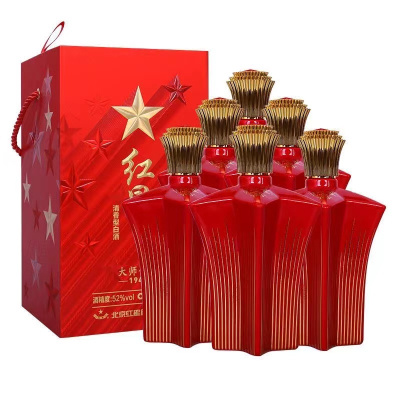 红星二锅头大师传承1949清香型52度500ml*6瓶盒装宴请送礼白酒