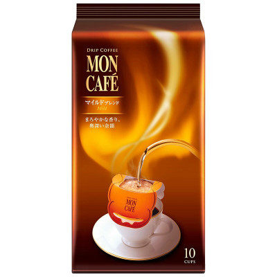 日本进口 片冈物产Moncafe 挂耳咖啡(柔和) 10杯份 精品款滴漏式滤泡无蔗糖黑咖啡