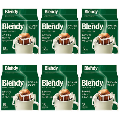 (整箱批发)日本进口AGF Blendy挂耳咖啡浓郁风味126g*6包(共108片)