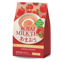 日东红茶牌 草莓味奶茶140g(10条) 香醇浓郁不腻口感 日本原装进口