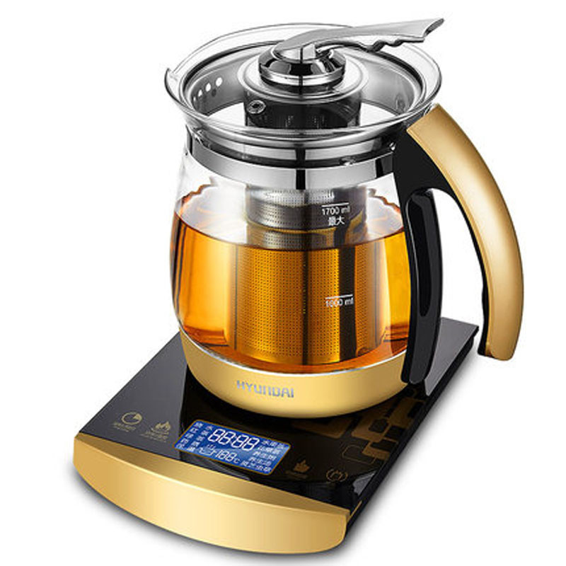 全自动厚玻璃多功能烧水壶电煮茶壶黑茶煮茶器金色