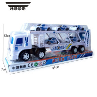 拓斯帝诺[天天特价]惯性运输拖车玩具滑行汽车套装惯性双层拖车警车玩具