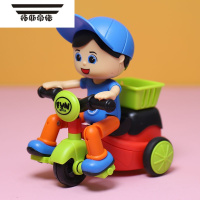 拓斯帝诺儿童卡通仿真三轮车玩具男孩惯性耐摔小汽车带动作女孩外卖摩托车