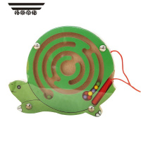 拓斯帝诺儿童木质磁性运笔走珠迷宫轨道球玩具幼儿园木制专注力早教 乌龟