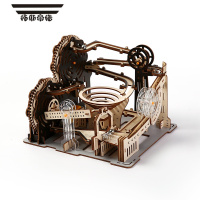 拓斯帝诺电动机械轨道弹珠滚珠3d木制拼图儿童益智拼装模型玩具高难度拼板 机械轨道滚珠[电动款]