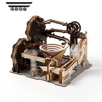 拓斯帝诺电动机械轨道弹珠滚珠3d木制拼图儿童益智拼装模型玩具高难度拼板 机械轨道滚珠[手动款]