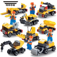 拓斯帝诺拼装积木入门组装汽车儿童益智玩具8小盒小颗粒卡车工程车幼儿园6
