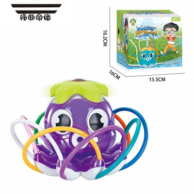 拓斯帝诺儿童感受自然新款户外自动喷水章鱼戏水趣味洒水八爪鱼塑料玩具