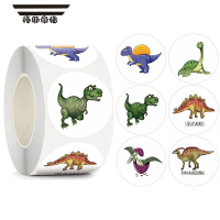 拓斯帝诺500张/卷侏罗纪恐龙贴纸卡通动物玩具贴儿童益智奖励全脑开发贴画